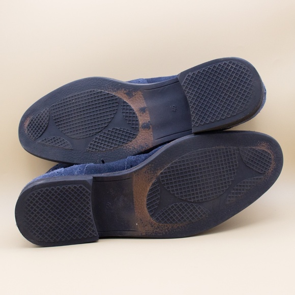 Kurt Geiger Blue Suede Leather Wingtip Chukka Dress Shoes Men's Size 11 - Picture 10 of 10